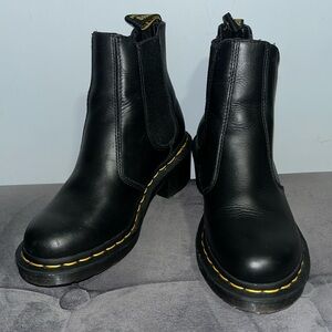 Dr. Martens ROMETTY WYOMING LEATHER PLATFORM CHELSEA BOOTS Black